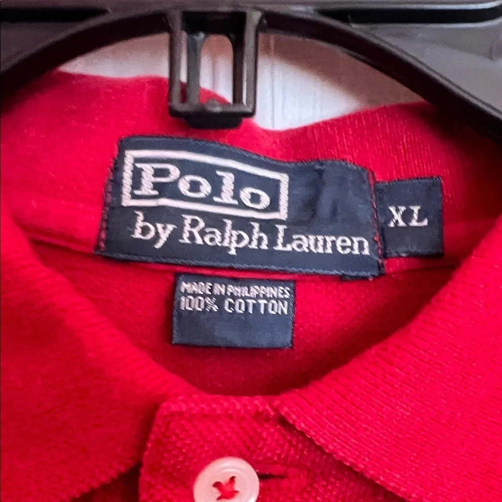 Polo by Ralph Lauren Men's Vibrant Red Polo Shirt long sleeve XL